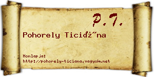 Pohorely Ticiána névjegykártya